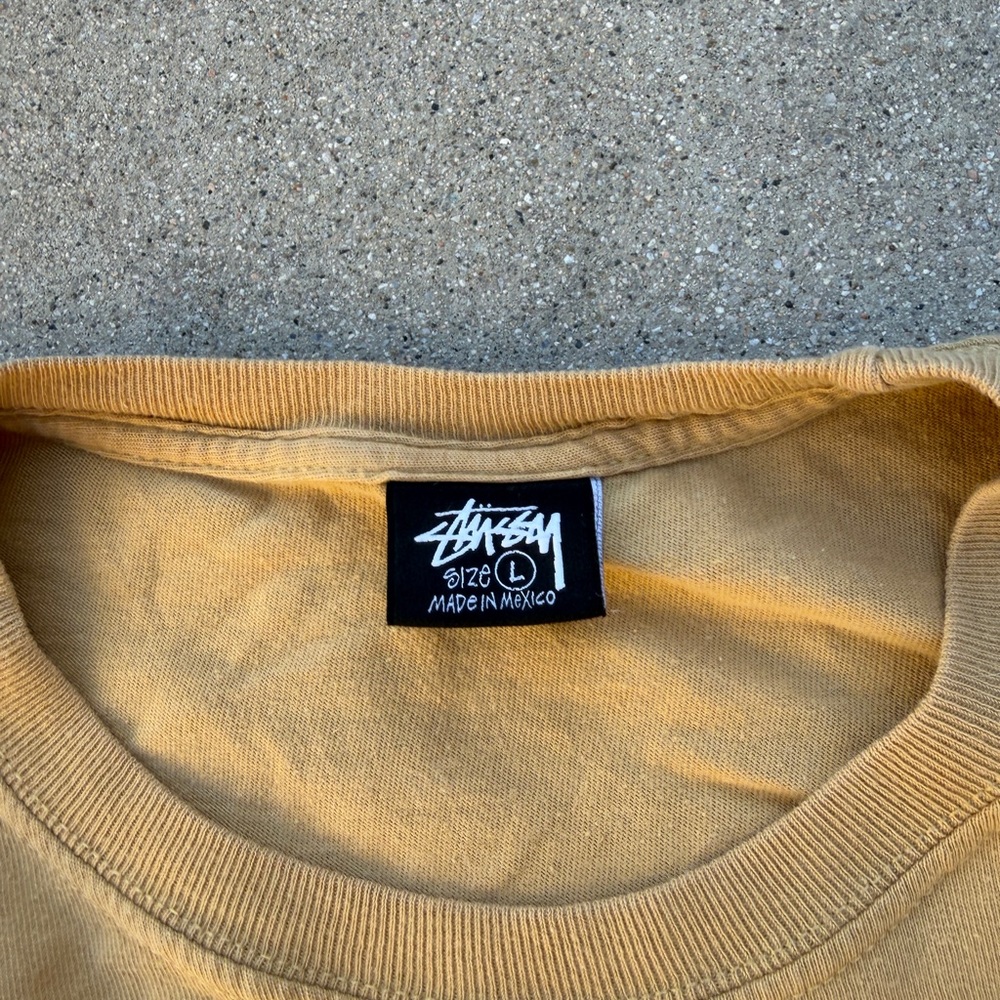 Stussy Men's Mustard Yellow Dover St Market LA Long Sleeve Tee - Picture 3 of 4